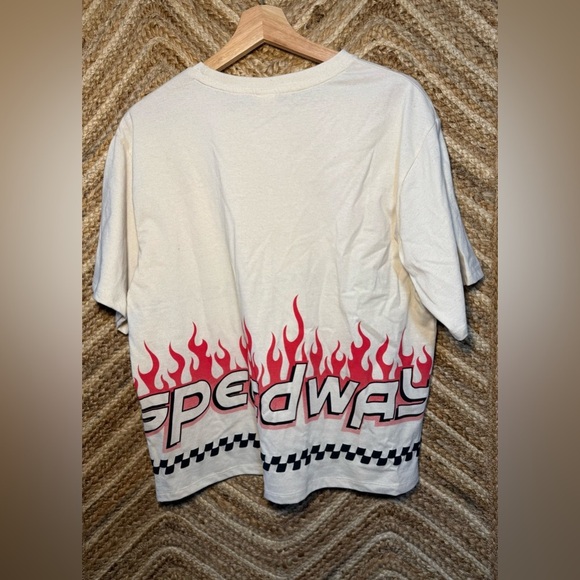 Recycled Threads Men's Beige Racing Graphic Flame Tshirt "Speedway," Size L,NWT - Picture 4 of 7